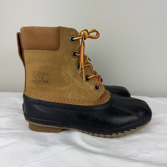 Sorel Cheyanne Mens 6 Waterproof Leather Duck Boots Brown Lace Up Ankle Outdoor - Picture 6 of 11